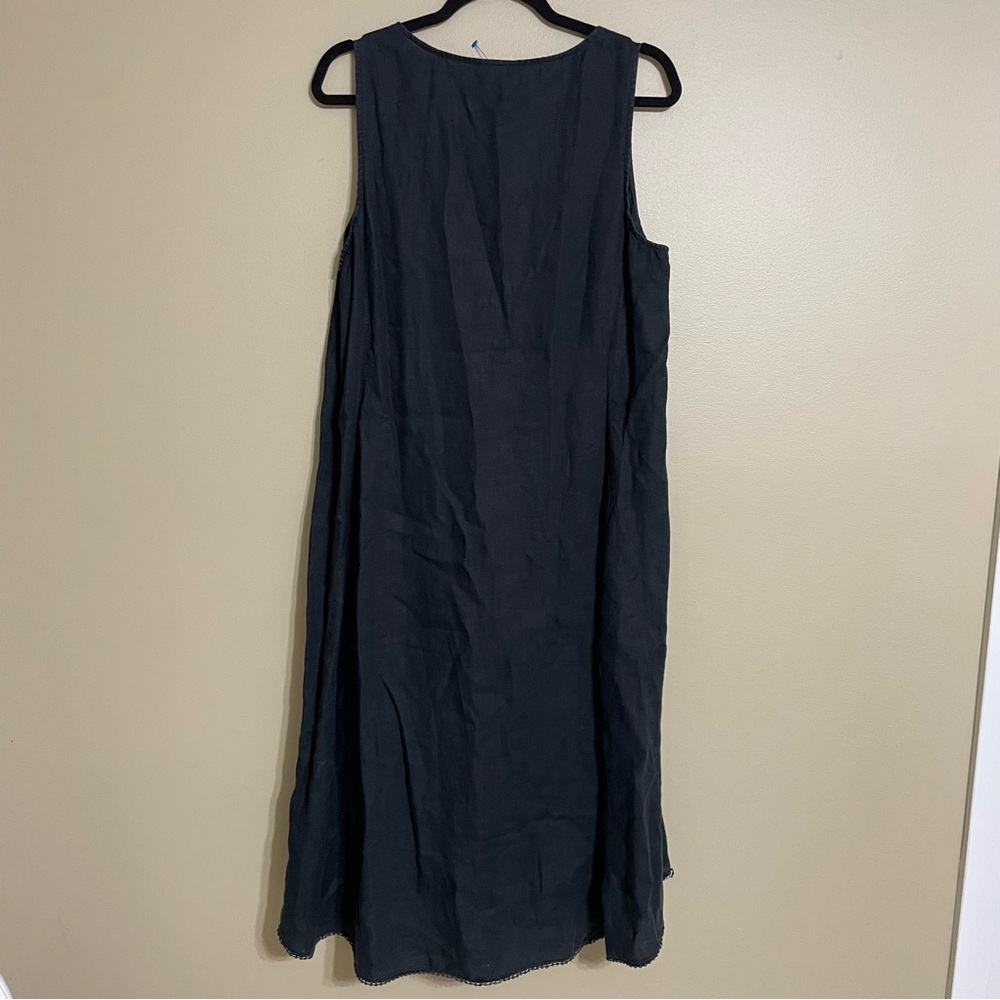 J. Jill Linen Sleeveless black midi Dress size large - Picture 7 of 7